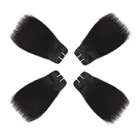 four black hair bundles set as square shape